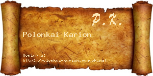Polonkai Karion névjegykártya